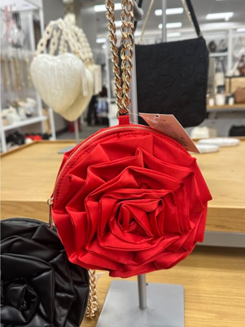 NWT A New Day Red Rosette Wristlet Clutch